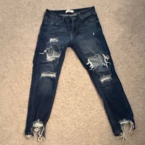 Just Black Dark Blue Distressed Skinny Jeans